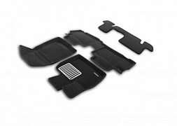 3D коврики Euromat для TENET T8 (2025-) 3 ряда, Lux, Черный
