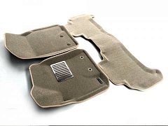 3D коврики Euromat для TOYOTA LC 200 (2012-2021) (с крепежом), Lux, Бежевый
