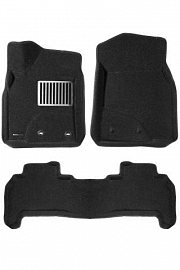 3D коврики Euromat для TOYOTA LC 200 (2012-2021) (с крепежом), Lux, Черный